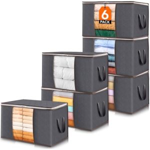 6 Pack Clothes Storage Bins with Lids