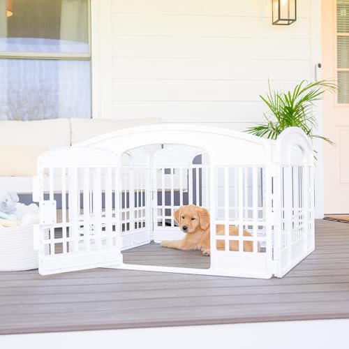 4-Panel Plastic Pet Pen – Portable, Secure for Small Pets | 24″ Tall
