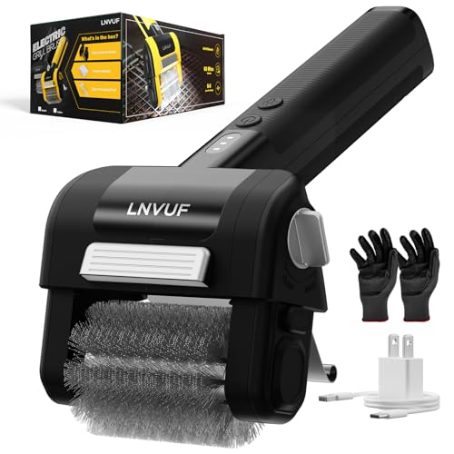 Electric Grill Brush, Grill Cleaner with LED Light, Cordless & Rechargea