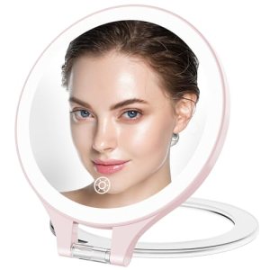 Magnifying Mirror with Light 10X/1X, Double Sided