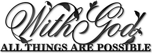 ‘With God, All Things Are Possible’ Metal Wall Decor, 18″X12″ Inch