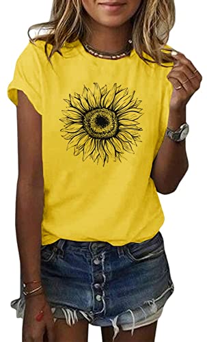 Women’s T-Shirts Sunflower Graphic