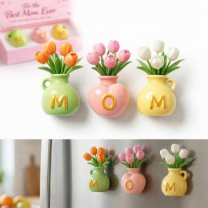 Gifts for Mom, Mini Ceramic Vase Refrigerator Magnets