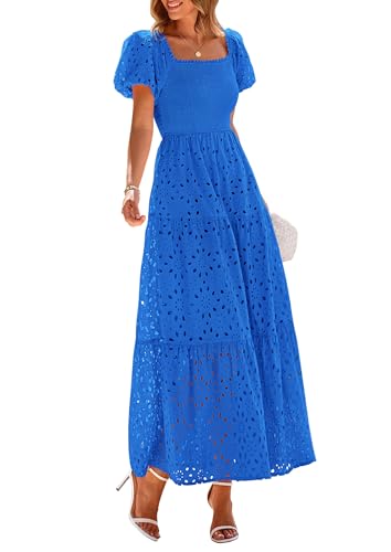 Eyelet, Puff Sleeve, Dress with Pockets