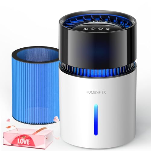 3L Mist-Free Evaporative Humidifier for Bedroom, Top Fill Humidifier Work with Tap Water