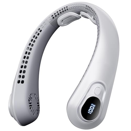 Portable Neck Fan Rechargeable with LED Display 5 Speeds