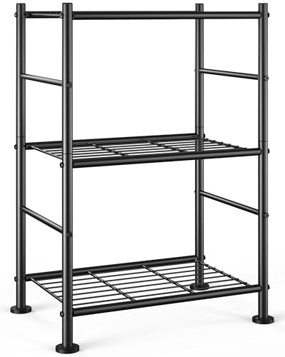 Storage Shelves – 3 Tier Shelf Organizer, Sturdy Metal (18″ x 12″ x 30″)