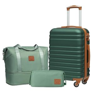3 Piece Luggage Set, Carry On, Hardside Luggage with TSA Lock Spinner Wheels