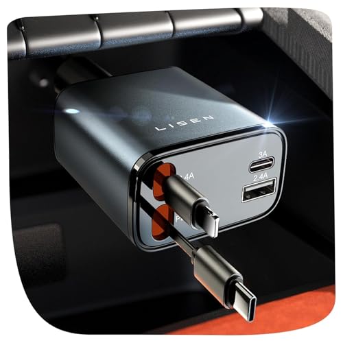 Retractable Car Charger for iPhone 17 16 15 14