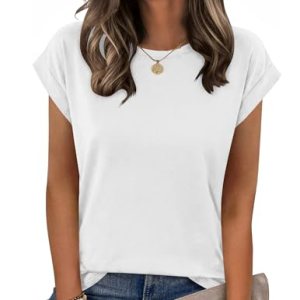 Cap Sleeve T-shirts Shirts, White