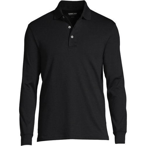 Mens Big and Tall Long Sleeve Supima Polo Shirt Lands End
