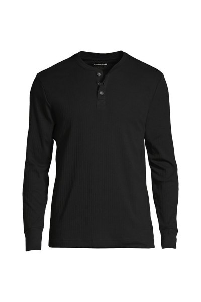 Mens Knit Rib Pajama Henley Lands End