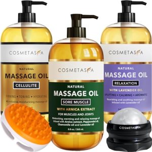 Cosmetasa Body Massage Oil Therapy Kit for Relaxation and Sore Muscles