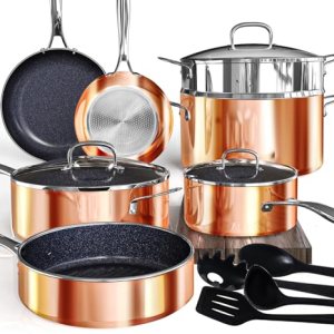 14PC Healthy Pots and Pan With 9H Anti-scratch Coating