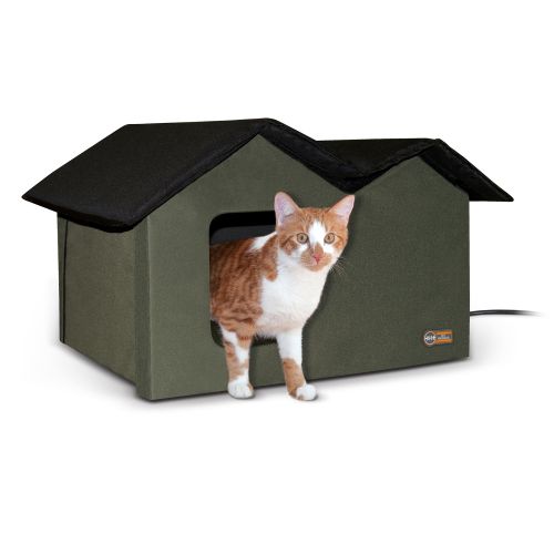 K&h Pet Products Outdoor Heated Extra-Wide Kitty House in Size: 26.5l X 15.5w 21.5h | Polyester/plastic PetSmart