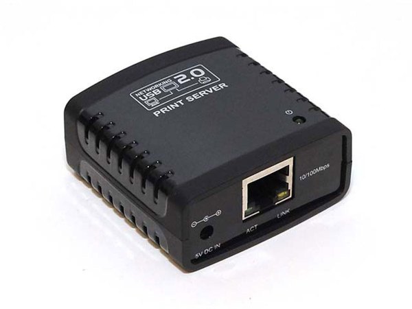 Monoprice USB 2.0 Print Server - Share One USB Printer Across Your Network, 10/100 Ethernet Auto-Sensing, DHCP Client, Telnet/Web Management
