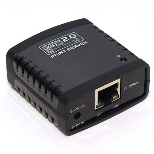 Monoprice USB 2.0 Print Server – Share One USB Printer Across Your Network, 10/100 Ethernet Auto-Sensing, DHCP Client, Telnet/Web Management
