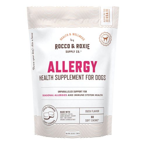 Rocco & Roxie Dog Allergy Health Supplement Soft Chew, Seasonal Allergy, Duck Flavor, 60 Count | PetSmart