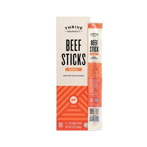 Thrive Market Grass-Fed Beef Sticks, 12 x 1 oz sticks