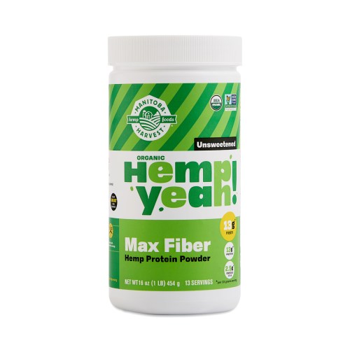 Manitoba Harvest Protein Powder, Hemp Yeah! Max Fiber Unsweetened 16 oz tub