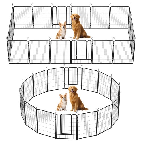 Tatayosi 16 Panels Heavy Duty Metal Playpen with Self-Locking Gate Extra Tall 40inches Dog Fence Pet Exercise Pen for Outdoor and Indoor-Easy Setup