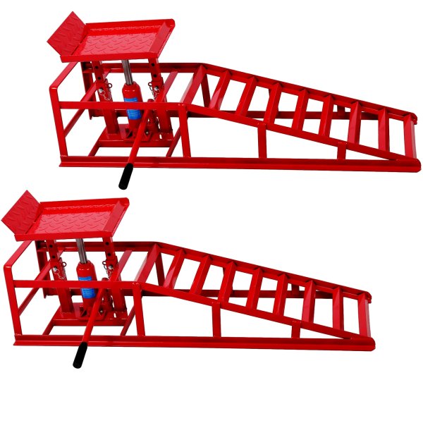 LOVMOR Auto Car Truck Service Ramps Lifts Garage Car Lift Hydraulic Ramps Black 5 Ton Automotive Hydraulic Lift Repair Frame Lift2 Pack red one_size