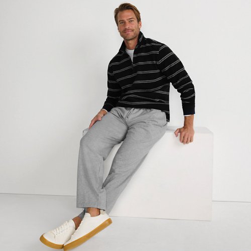 Mens Jersey Knit Pant Lands End Gray