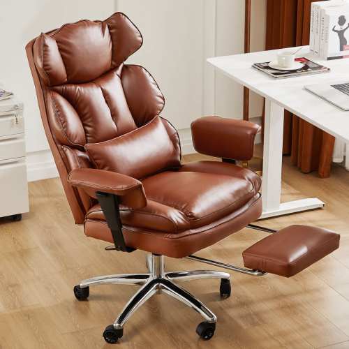 Bestier Executive Home Office Desk Chair Ergonomic High Back with Footrest and Lumbar Support Reclining Height Adjustable PU Leather with Swivel