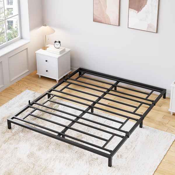 Qeetex 8 Inch Full Bed Frame with Storage Metal Platform Bed Frame with Steel Slat Support Mattress Foundation No Box Spring Needed Easy to Assemble