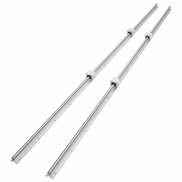 Choco Moon Ultimate CNC Router Kit 2pcs 2200mm SBR20 Linear Guide Rails + 4pcs SBR20UU Slide Blocks Perfect for DIY Projects Automated Machines Silver