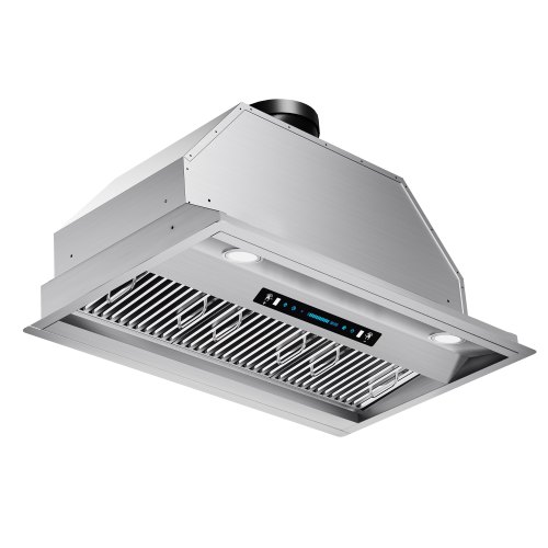 Throes 36 in. 900 CFM Convertible Ducted to Ductless Insert Range Hood in Stainless Steel with 4-Speed Gesture Control and Long Term Warranty