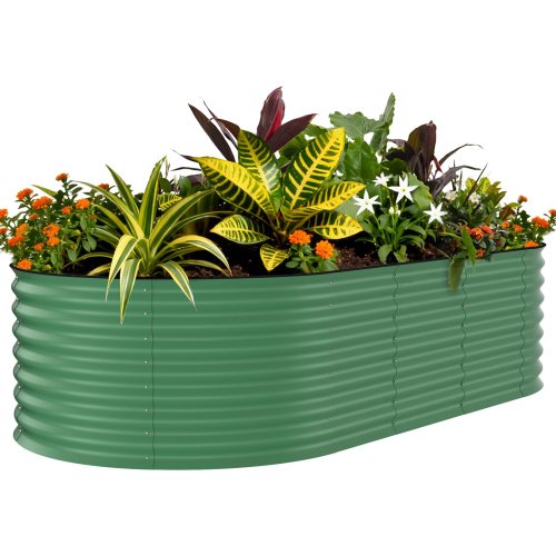FT Galvanized Raised Garden Planter for Vegetables Flowers Herbs Rust-Resistant