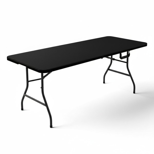 Baginizer Folding Table Heavy Duty Fold-in-half Plastic Adjustable Height Portable Utility Tables Steel Indoor Outdoor Picnic Camping Dining Party