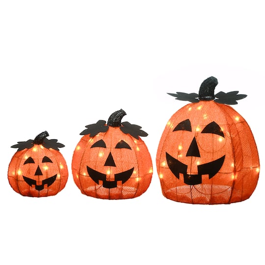 15 Orange LED Jack-O-Lantern Trio By National Tree Company | Michaels