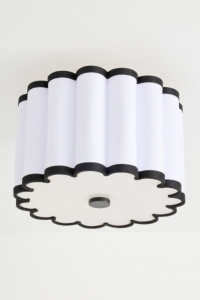 Scalloped Fabric Flush Mount Ceiling Light
