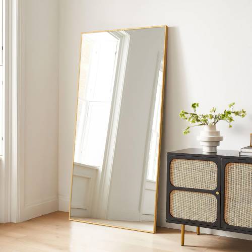 Feronia 34 x 71 Bathroom Vanity Mirror, Gold