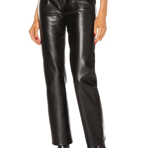 AGOLDE Faux Leather Fitted 90s in Black