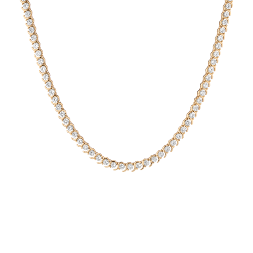 Aurate New York Lab Grown White Sapphire Estate Tennis Necklace, Vermeil Yellow Gold, Size 14in (Choker)