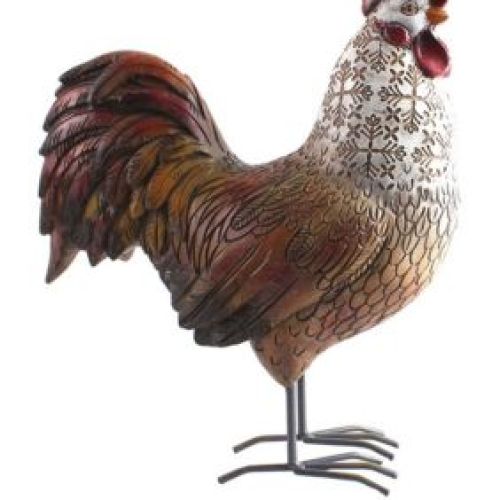 Santas Workshop 10 in Delaware Rooster statue, Brown