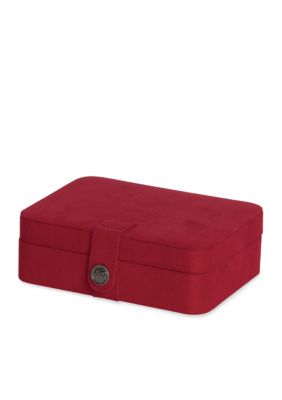 Mele Co Giana Plush Fabric Jewelry Box in Brown
