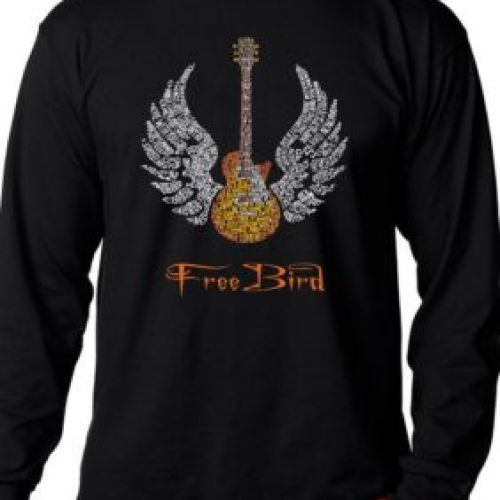 LA Pop Art Word Art T-Shirt Lyrics to Freebird
