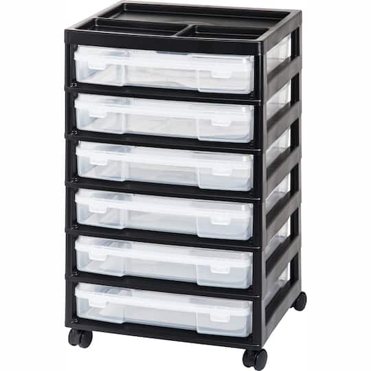 Iris 6 Case Black Rolling Scrapbook Cart | 14 x 16 x 27 | Michaels