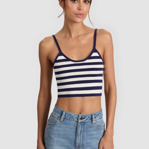 alice olivia MAUDE STRIPED BRALETTE