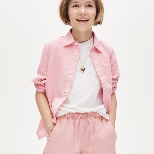 short in linen blend