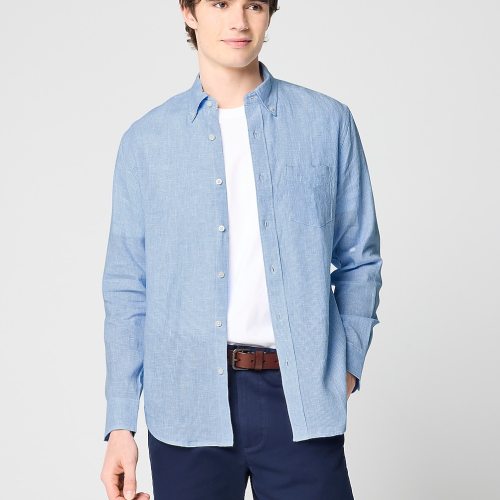 linen-blend shirt