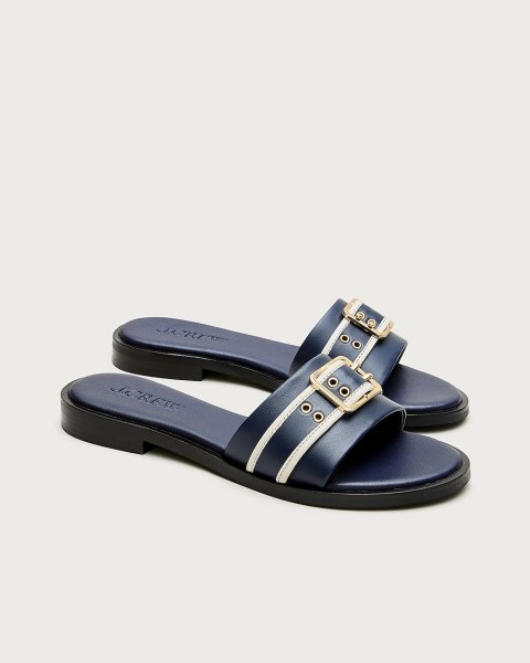 Belted sandals in leather