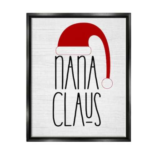 Stupell Industries Claus Santa Hat Framed Floater Canvas Wall Art in Black | x | Michaels