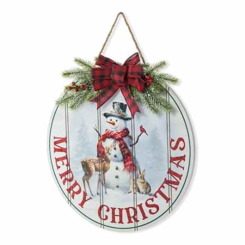 Glitzhome 15 Merry Christmas Round Door Hanger | Michaels