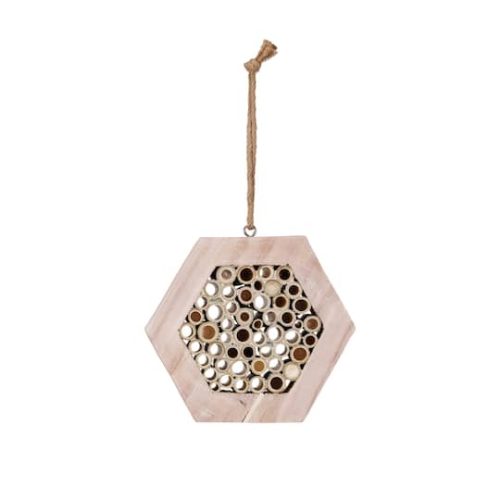 Hello Honey Natural Paulownia Wood Bamboo Insect House with Jute Hanger | Michaels