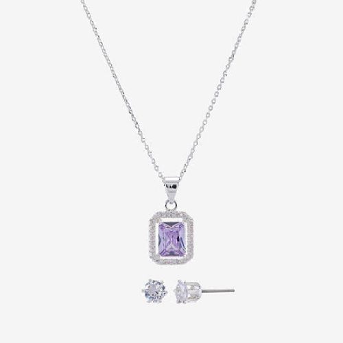 Sparkle Allure Womens Cubic Zirconia Pure Silver Over Brass 2-pc. Jewelry Set, One